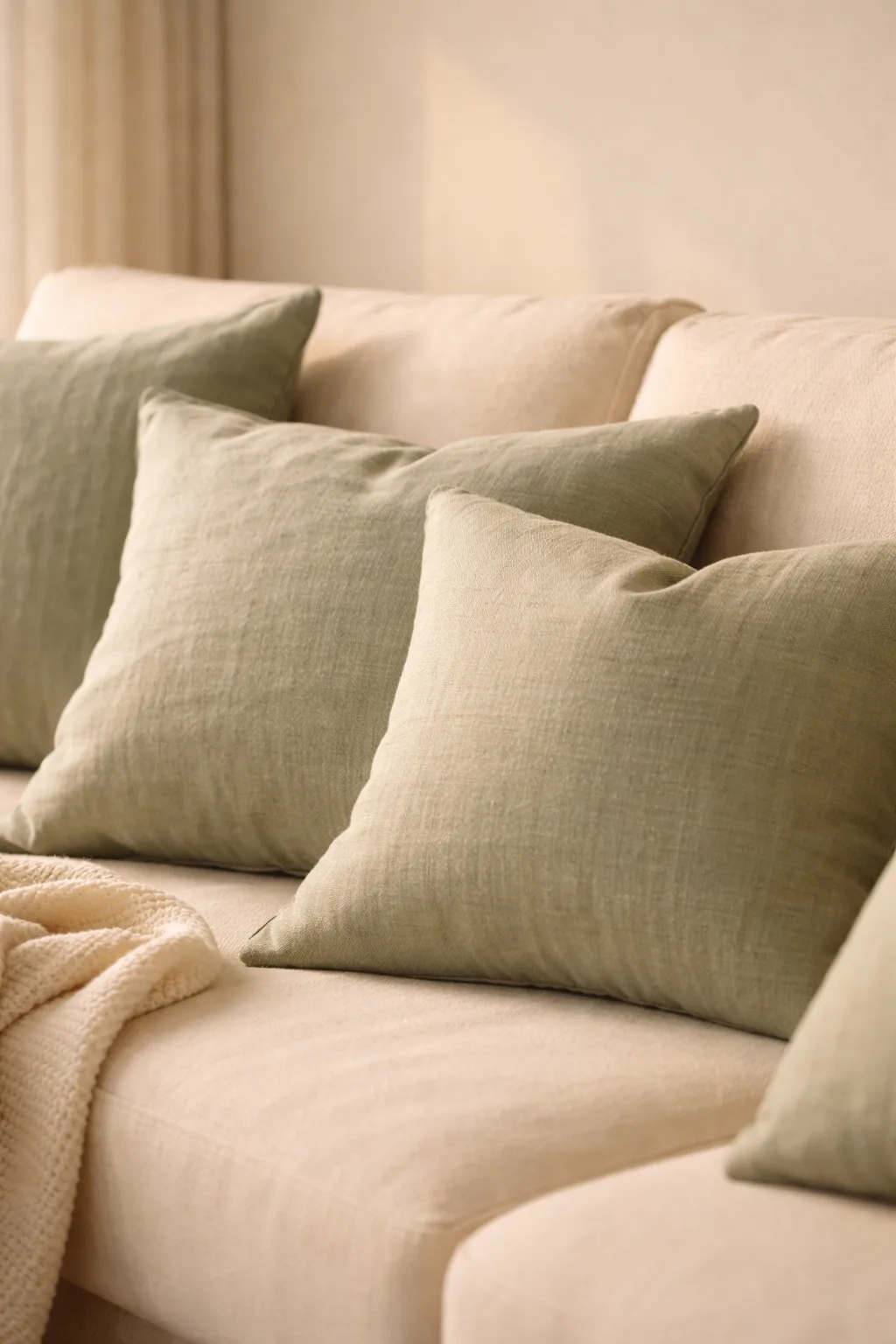 Dekokissen Salbeigrün 4er Set